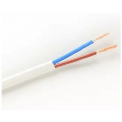   MTL 2x0,75mm2 copper hose line H03VVH2-F flat design PVC 300/300V white H03VVH2-F