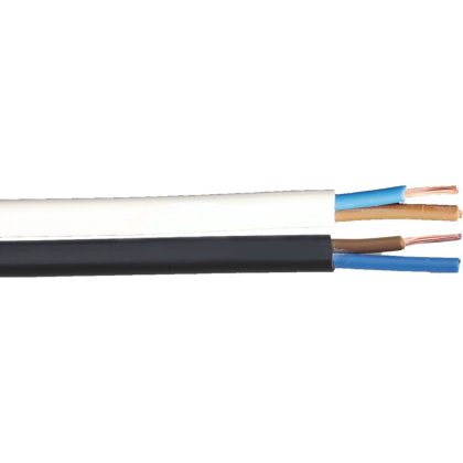   MTL 2x0,75mm2 copper hose line H03VVH2-F flat design PVC 300/300V black H03VVH2-F