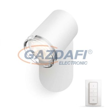 PHILIPS Adore Hue 34359/31/P7 intelligens vezérelhető LED fürdőszobai egyes lámpatest, 5.5W 250Lm 2200-6500K, fehér IP44 GU10