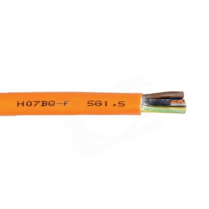   H07BQ-F 5x1,5mm2 Construction cable with rubber insulated cores PUR 450/750V orange