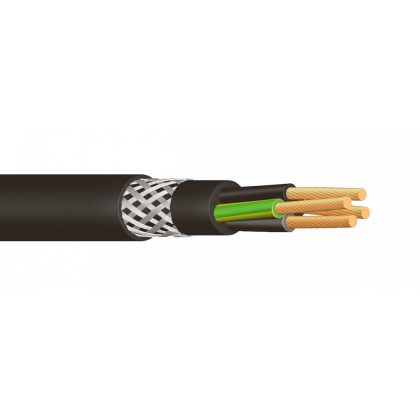   YSLYCY-Jz 4x1,5mm2 Rézszövet árnyékolású vezérlőkábel 0,6/1KV fekete