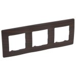 LEGRAND 397093 Niloé triple frame, dark wood decor