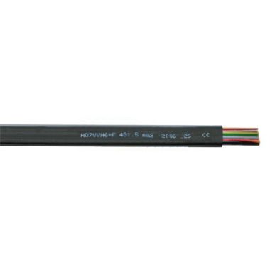  Cablu plat H07VVH6-F 4x6mm2 pentru tensiune joasa și medie pentru utilizare mecanică  PVC 450 / 750V negru