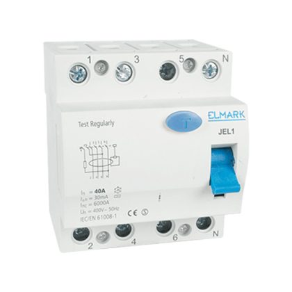   Comutator de protecție curent ELMARK, RCD JEL1, 4P, 32A / 300mA, 6kA, 400V