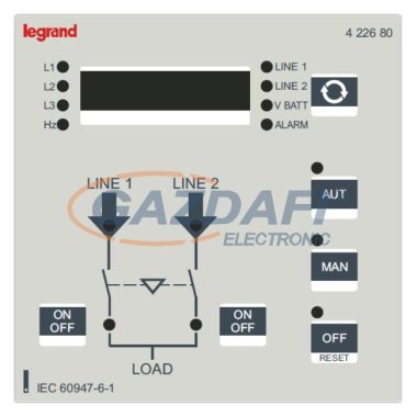 LEGRAND 422680 Forrásátkapcsoló automatika Standard, LED kijelzővel