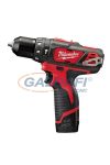 MILWAUKEE M12 BPD-402C kompakt ütvefúró-csavarozó töltővel és 2 db akkumulátorral