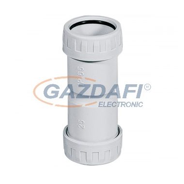 ELMARK PVC cső-cső összekötő, d=25mm, IP65, szürke