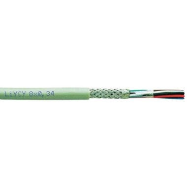 LiYCY 5x0,34mm2 electronic control cable with copper fabric shielding PVC 350V gray