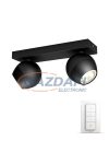 PHILIPS Buckram Hue 50472/30/P7 2L intelligens vezérelhető LED lámpatest, 11W 500Lm 2200-6500K, fekete