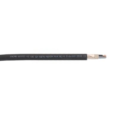 N2XCH 3x1,5 / 1,5mm2 Cablu de transmisie de putere ecranat, fără halogen, cu conductor concentric RE 0,6 / 1kV negru