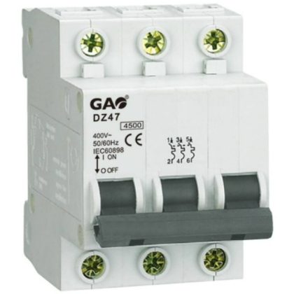 GAO 5923H Circuit Breaker 3P 40A C, 4.5kA, White