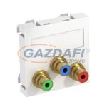   OBO 6105120 MTG-3R L AL1 Modul 45 Rca Csatlakozóaljzat hármas hüvely egyenes csatlakozás 45x45mm festett alumínium polikarbonát