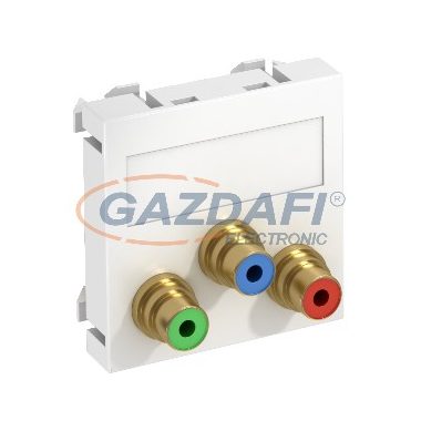 OBO 6105120 MTG-3R L AL1 Modul 45 Rca Csatlakozóaljzat hármas hüvely egyenes csatlakozás 45x45mm festett alumínium polikarbonát