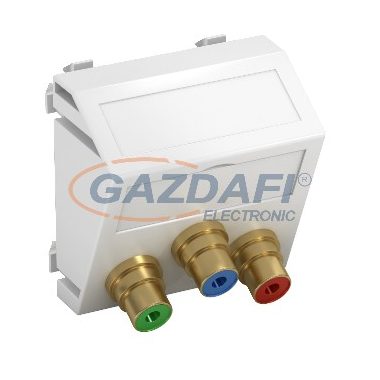 OBO 6105132 MTS-3R L AL1 Modul 45 Rca Csatlakozóaljzat hármas hüvely egyenes csatlakozás 45x45mm festett alumínium polikarbonát