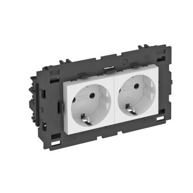 OBO 6120432 STD-D0C8 RW2 Csatlakozóaljzat 0°, Kettes védőérintkezős, Rapid 80-hoz 250V, 10/16A hófehér polikarbonát