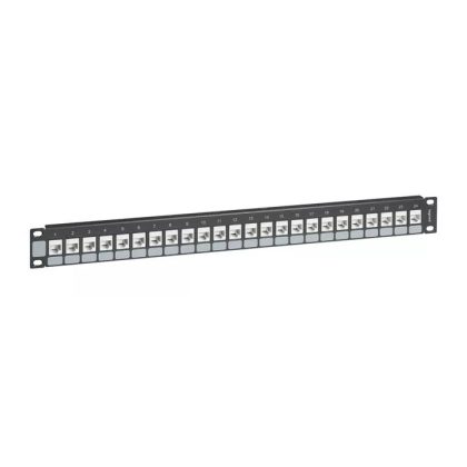   LEGRAND 632791 üres keystone patch panel 1U-19" árnyékolatlan (UTP) 24xRJ45 port fogadására műanyag kábeltartval Linkeo