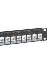 LEGRAND 632792 üres keystone patch panel 1U-19" árnyékolt (STP) 24xRJ45 port fogadására fém kábeltartóval 6 színű forgatható jelölőtárcsával Linkeo