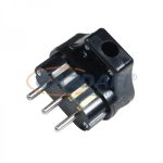   Ștecher de conectare lateral de tip L  COMMEL 6350 italian, 400V, 16A, IP20, negru