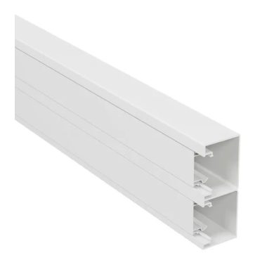 LEGRAND 638040 DLP-S kábelcsatorna 130x50 mm, merev fedéllel, bepattintható 45-ös szerelvényhez, fehér