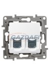 LEGRAND 664776 Niloé 2xRJ45 Cat.6 STP aljzat, csavaros, köröm nélkül, fehér