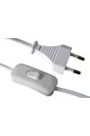 GAO 6781H Switch Connection Cable "MTL" with Euro Plug, 1.5m H03VVH2-F, 2A, 460W, 2x0.75mm2, White, 250V