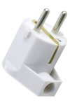 Stecher cu pamantare GAO 6906H, plastic, terminal anti-rupere lateral, alb, 230V ~ 50Hz, 16A