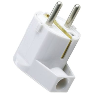 Stecher cu pamantare GAO 6906H, plastic, terminal anti-rupere lateral, alb, 230V ~ 50Hz, 16A