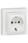 LEGRAND 696029 Oteo wall-mounted 2P + F earthed socket, with frame, white