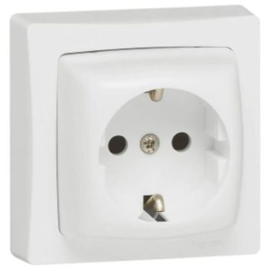 LEGRAND 696029 Oteo wall-mounted 2P + F earthed socket, with frame, white