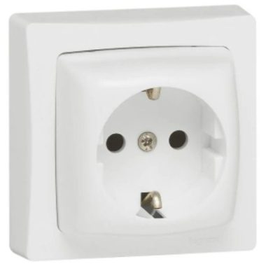 LEGRAND 696029 Oteo wall-mounted 2P + F earthed socket, with frame, white