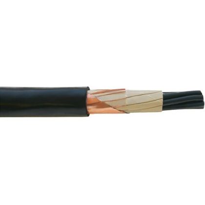   NYCY 2x2,5/2,5mm2 shielded ground cable with concentric conductor PVC RE 0,6/1kV black