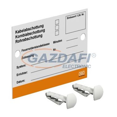 OBO 7205425 KS-S DE Jelölőtábla tűzszakaszhatárhoz 100x70mm PVC