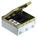   OBO 7427204 UDHOME4 2M V Floor box Gb2 with mounting bracket, brass with mounting contact, with protective contact