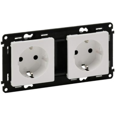 LEGRAND 753122 Valena Life 2x2P + F railed socket with child protection, spring-cage connection white