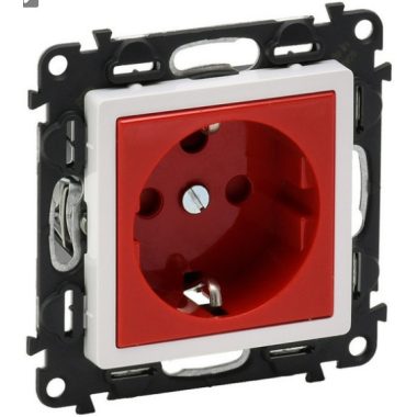 LEGRAND 753131 Valena Life 2P + F socket with child protection, locked, red insert