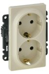 LEGRAND 753226 Valena Life 2x2P + F socket with child protection, integrated cover, without frame, with spring cable connection ivory