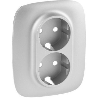 LEGRAND 754957 Valena Allure 2x2P + F socket with monobloc cover + frame, Aluminum