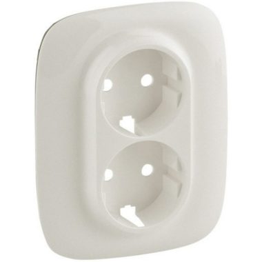 LEGRAND 754959 Valena Allure 2x2P + F socket with monobloc cover + frame, Pearl