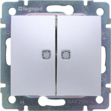 LEGRAND 770128 Valena chandelier switch with indicator light aluminum