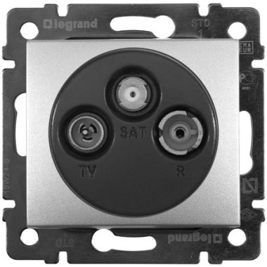 LEGRAND 770136 Valena TV-RD-SAT aljzat végzáró 10 dB, alumínium