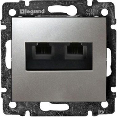 LEGRAND 770139 Valena telephone connector 2xRJ11 aluminum