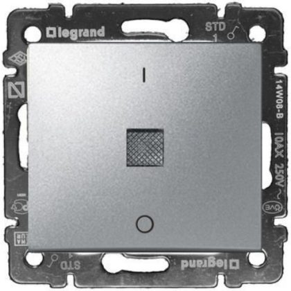   LEGRAND 770149 Valena two-pole switch with indicator light aluminum