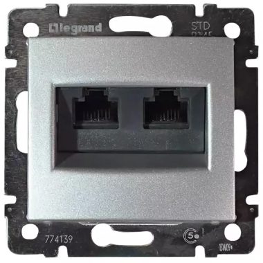 LEGRAND 770233 Valena 2xRJ45 LCS2 Cat6 FTP socket aluminum