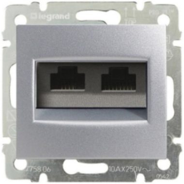 LEGRAND 770245 Valena 2xRJ45 LCS2 Cat6 STP socket in aluminum