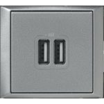   LEGRAND 770270 Valena 2xUSB charging socket, 1500 mA, aluminum