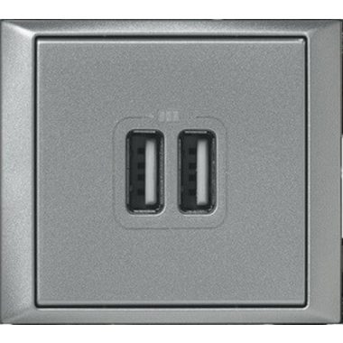 LEGRAND 770270 Valena 2xUSB töltő aljzat, 1500 mA, alumínium