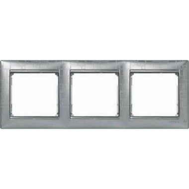 LEGRAND 770343 Valena frame triple, horizontal, alu square pattern