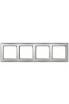 LEGRAND 770354 Valena Aluminum / Silver, 4 horizontal frame