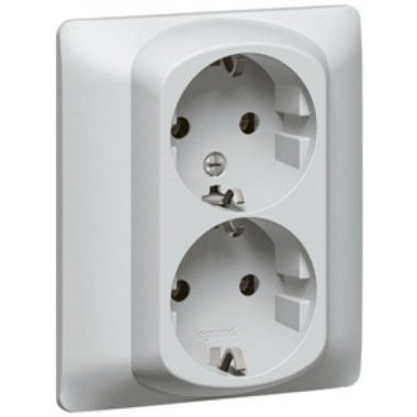 LEGRAND 771031 Galea Life 2x2P + F socket with child protection, screw, white