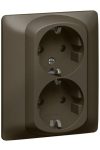 LEGRAND 771231 Galea Life 2x2P + F socket with child protection, screw, deep bronze